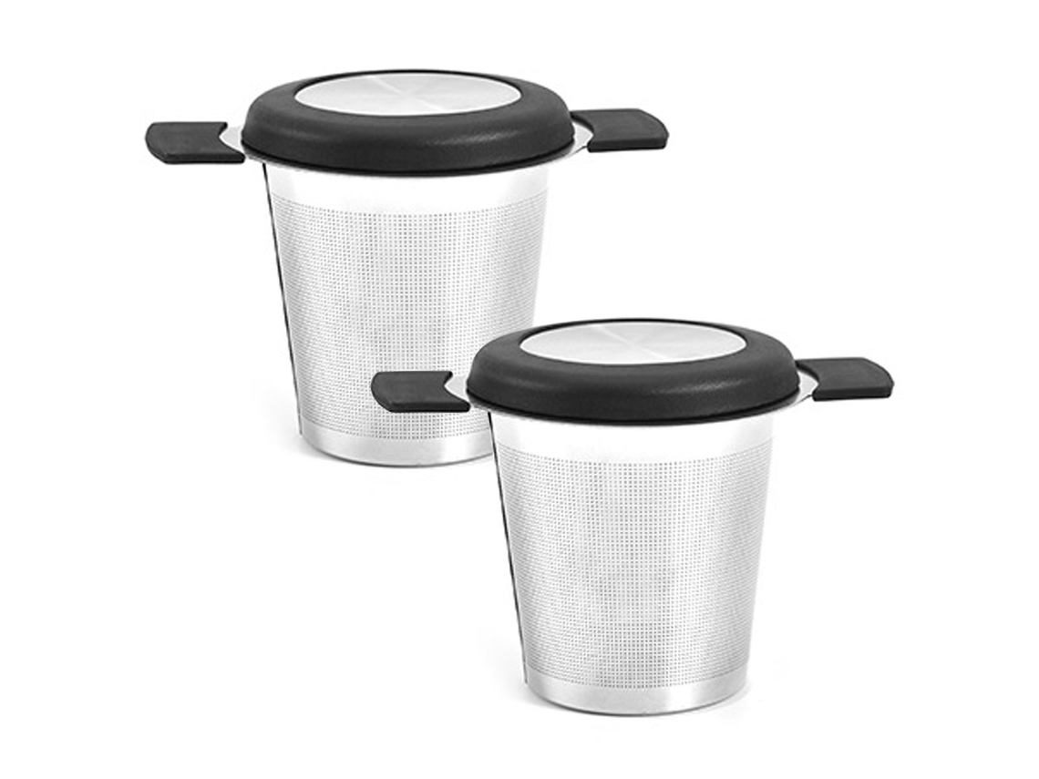 Infusor De Chá Em Aço Inoxidável Com Gancho Corrente Extensível, Coador Malha Fina Próprio Para Alimentos Tampa Silicone, Cabo Lon Aquaforge