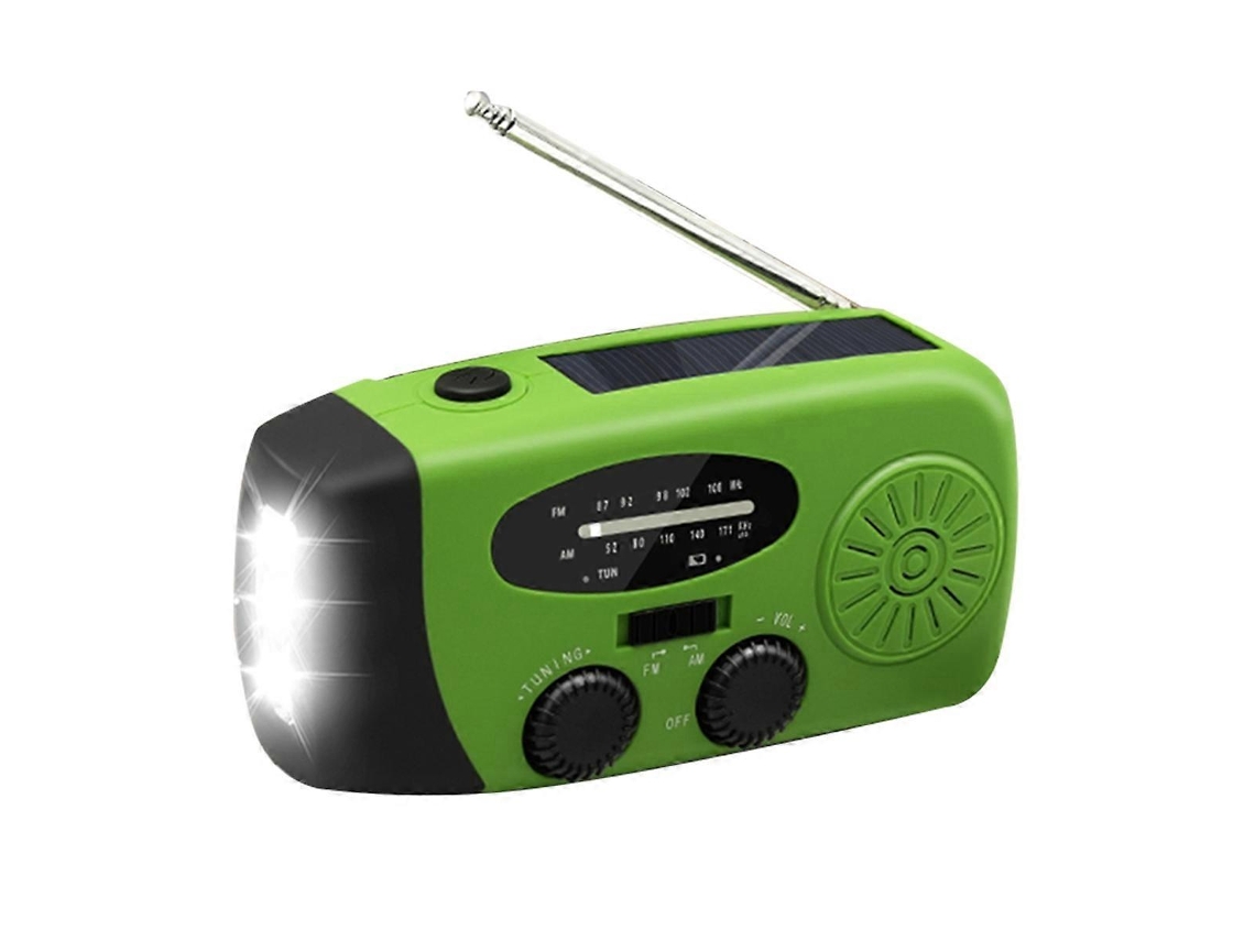 Rádio De Emergência Com Manivela Solar De 2000 Mah, Portátil, Multifuncional, Fm/am//, Rádio Meteorológico, Usb, Led, Eur Olysi Shop