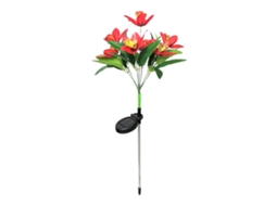 2026 lâmpada de Jardim Solar Led Flor Vermelha Impermeável Decoração Exterior para Pátio e Gramado