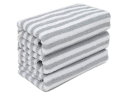 Nova Line toalhas de Mão Cinza Listrada de Algodão Super Macia Altamente Absorvente 3 Peças 34x74cm