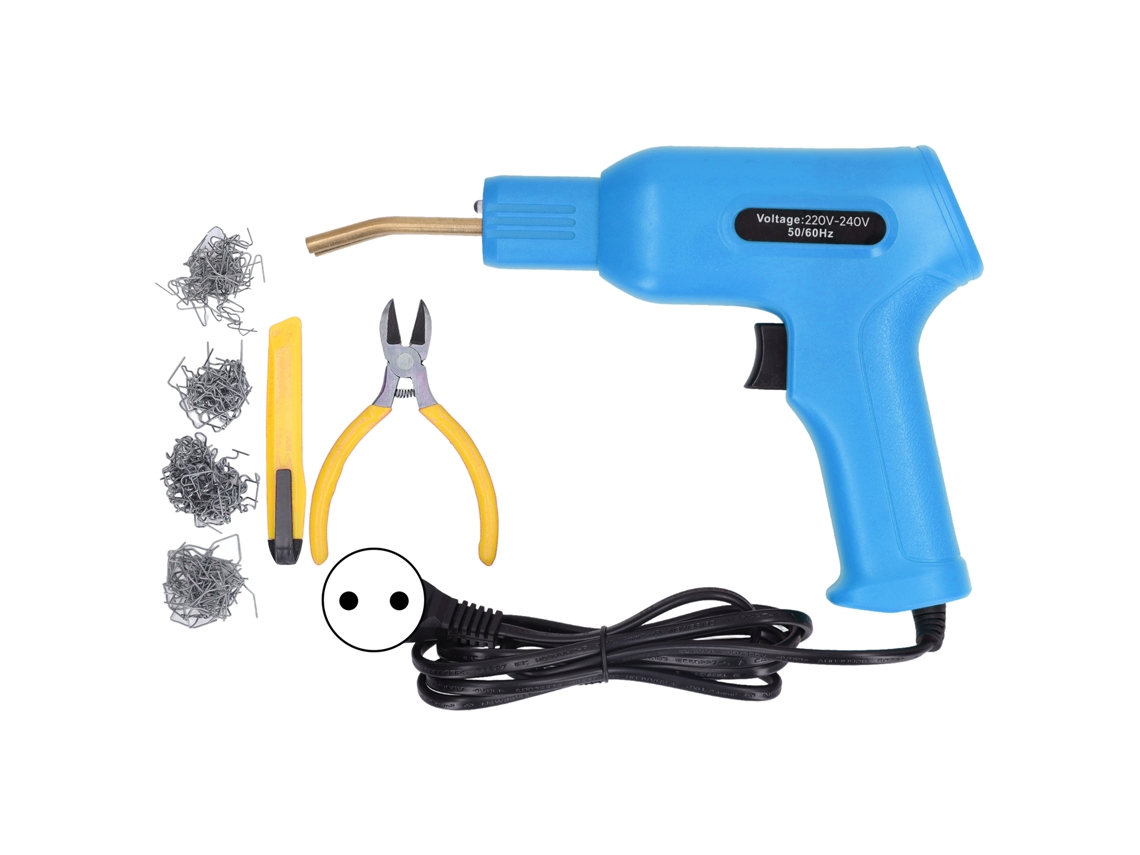 Máquina De Reparo De Plástico Automotivo 50w Soldador Termofusível Kit Para Para-choques De Carro Com 4 Tipos De Parafusos Plugue Eu 220-240v Azul