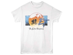 Unisex Adult T-shirt Rockinstone E.t. Moon Forest And Bike Whitesizem