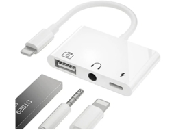 Adaptador USB 3 Câmera Lightning 3 em 1 Adaptador OTG Fêmea Com Entrada de Áudio de 3,5 mm para Telefone Yizhood Divisor de Carregamento
