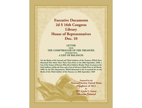 Livro Executive Documents 2d S 16th Congress Library House Of Representatives, Doc. 10 De Linda L Green (inglês)
