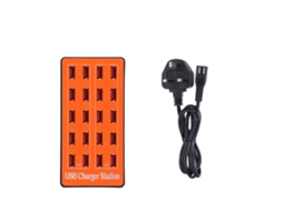 Estación De Carga Usb Com 20 Portas, Carregador Rápido Inteligente, Plugue Uk, 100-240v