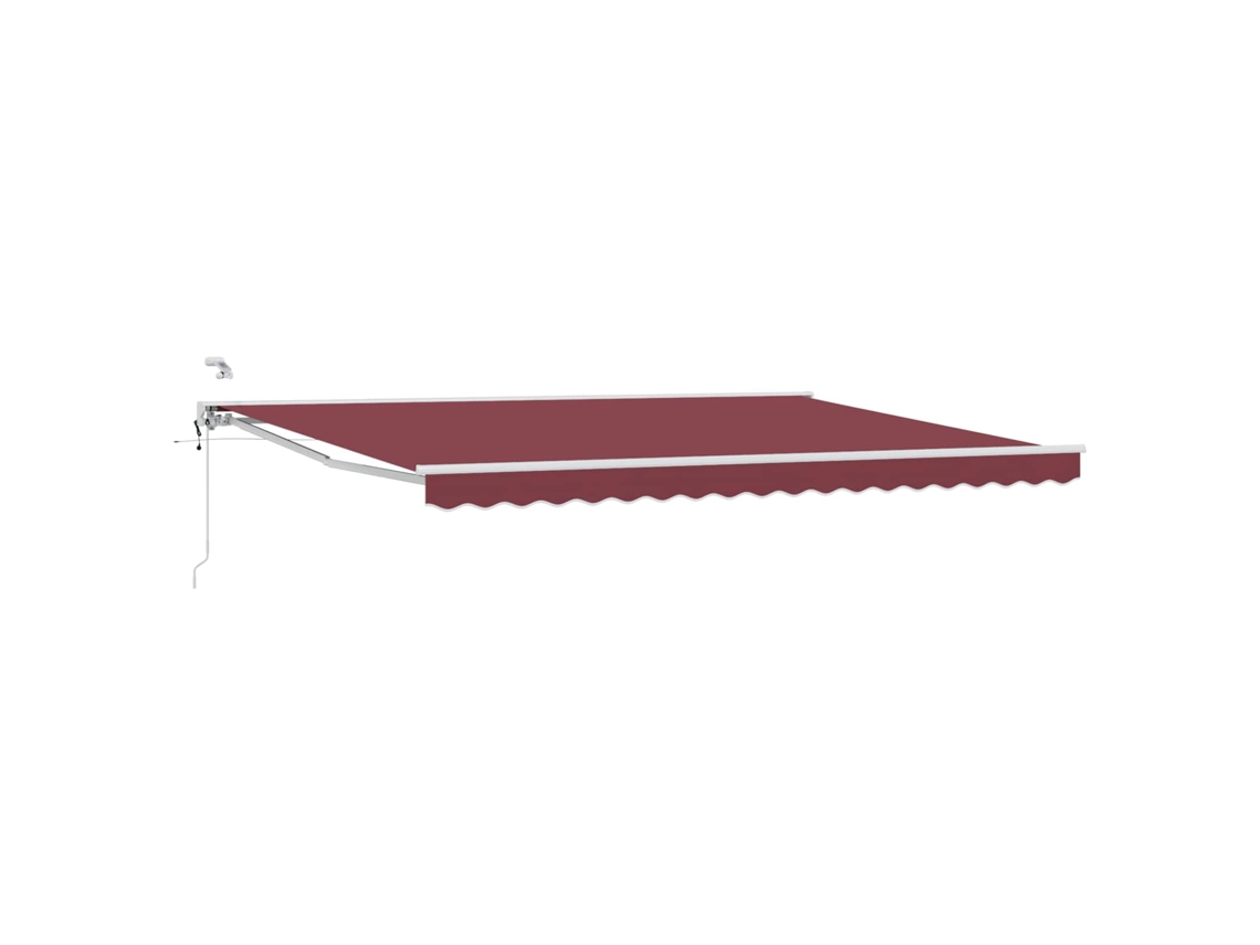 Vidaxl Toldo Retrátil Elétrico Borgonha 4 × 3 M