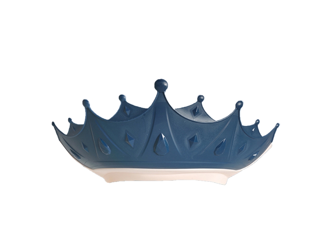 Mali boné de Banho Bebê Silicone Coroa Ajustável Protetor Ouvido Chapéu Lavar Cabelo Azul