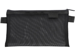 Bolsa organizadora, estojo com zíper de grande capacidade de 20,5 x 12 cm, porta-objetos de papelaria em tela de malha.