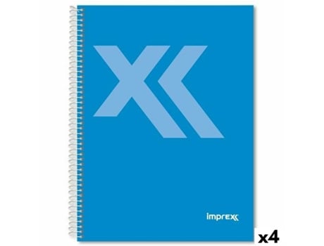 Caderno Imprex Azul A5 80 Folhas (4 Unidades)