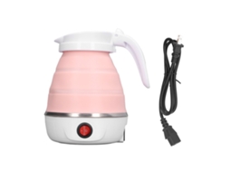 Chaleira elétrica fofável 0.6l 400w portátil para viagem silicone e aço inoxidável 304