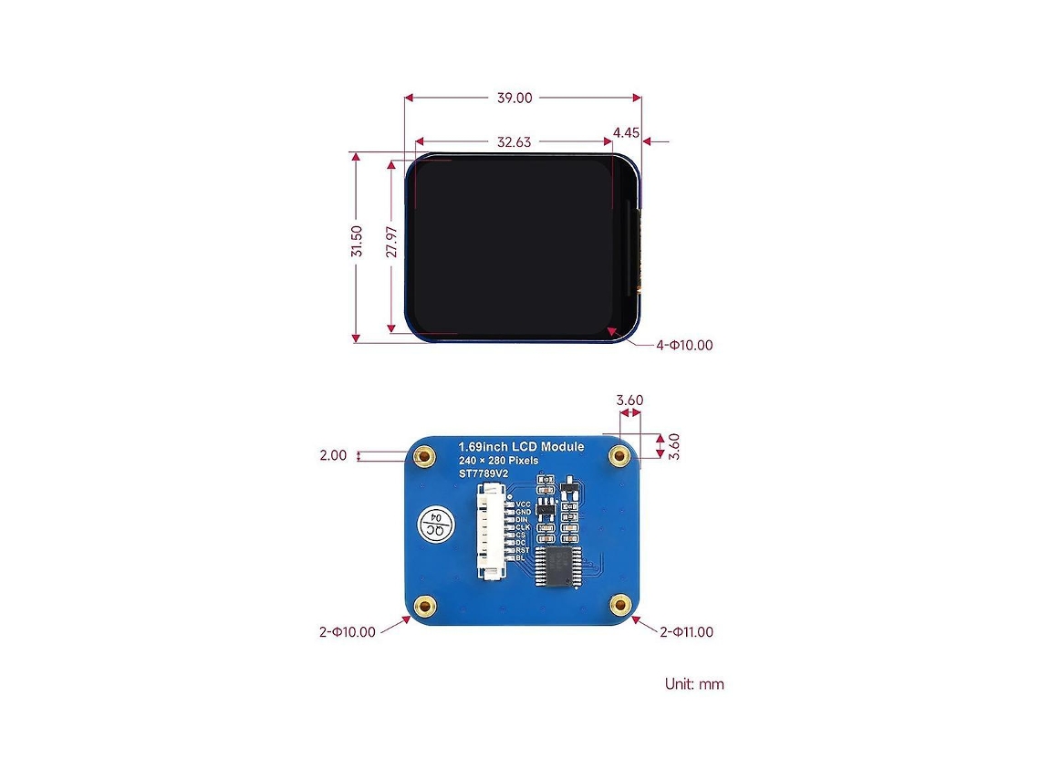 Tela Lcd Colorida Ips De 1,69 Polegadas Com Resolução De 240x280, Interface Spi, Tela Colorida De 262k Para Stm32 Ly Ebike