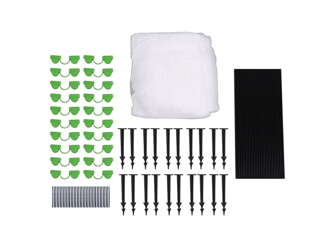 Kit de Arcos de Estufa Fibra de Vidro para Cama Elevada Jardim Apoio Diy com Rede Proteção Plantas S/MARCA