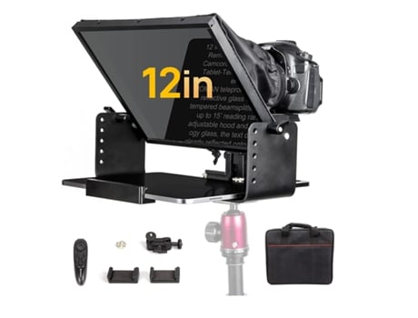 Teleponto 12 '' para Dslr Ou Smartphone Vídeo Teleprompter Portátil MT12