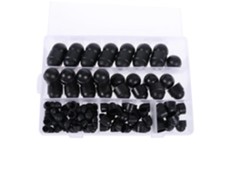 Conjunto Ibasenice de 145 Pastilhas Plásticas para Porcas e Parafusos, Pretas Tampas para Porcas, Parafusos e Projetos
