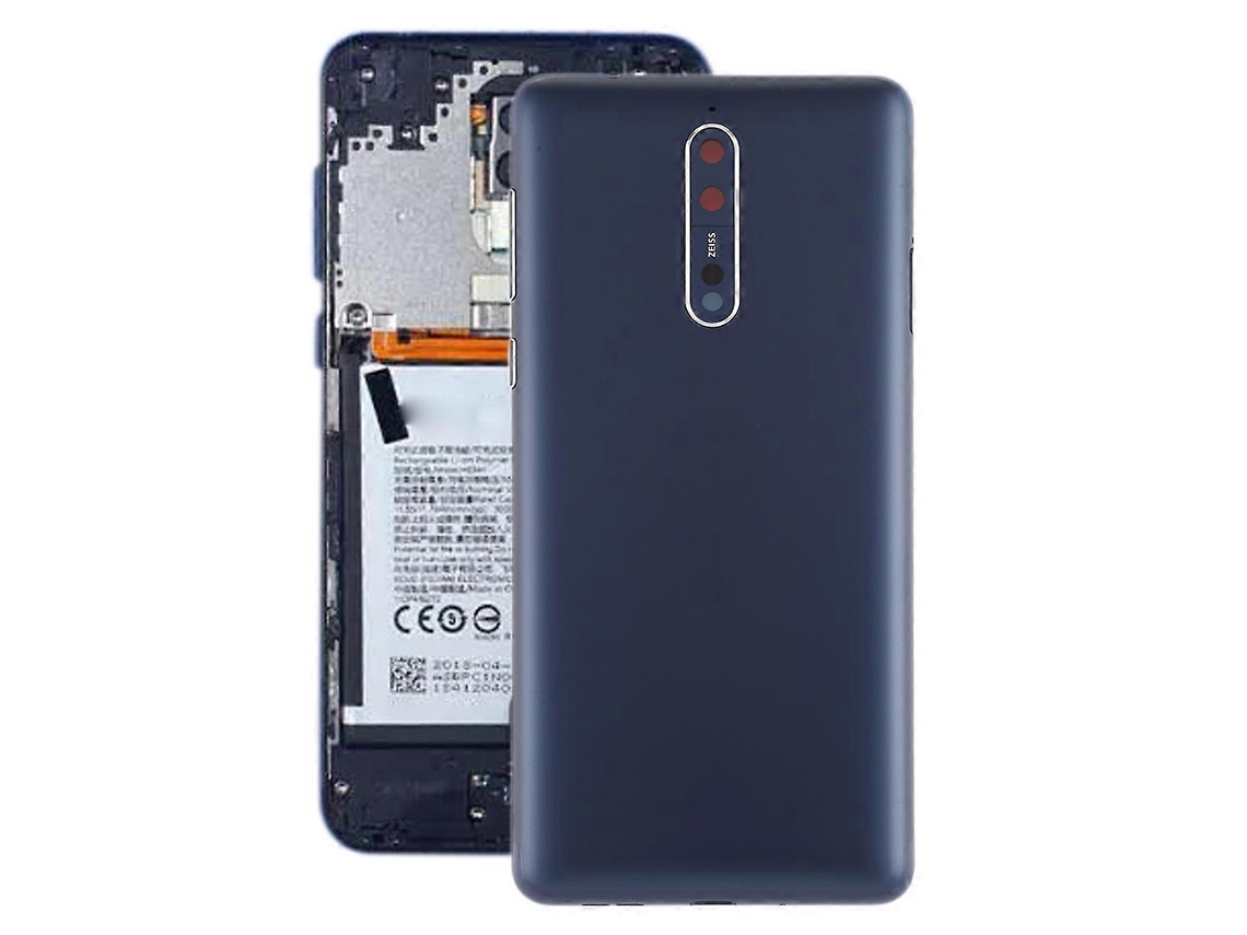 Tampa Traseira Da Bateria Com Lente Da Câmera E Botões Laterais Para Nokia 8 / N8 Ta-1012 Ta-1004 Ta-1052 (azul)