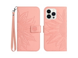 Capa Padrão Flores Pega Para Iphone 15 Pro Pele Sintética Multicor