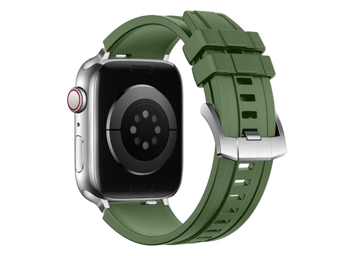 Bracelete Para Apple Watch 46/49/45/44mm - Borracha Fluorocarbonada Fkm Extraordinary Exploration Verde