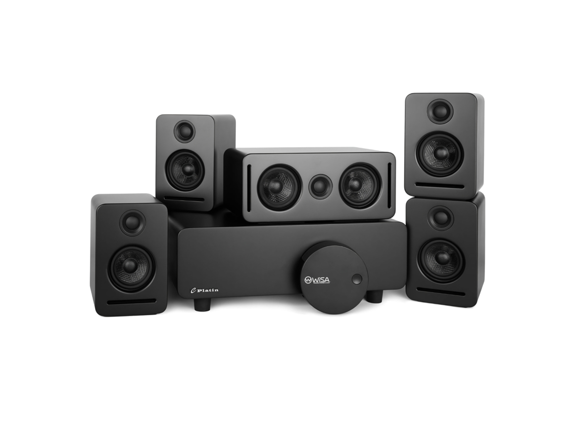 Sistema Home Cinema 5.1 Sem Fio Dolby Atmos Wisa Preto VELTRIX