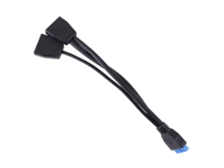 Cabo De Extensão Usb 3.0 19 Pinos, 1 Para 2 Portas Duplas, Durável,