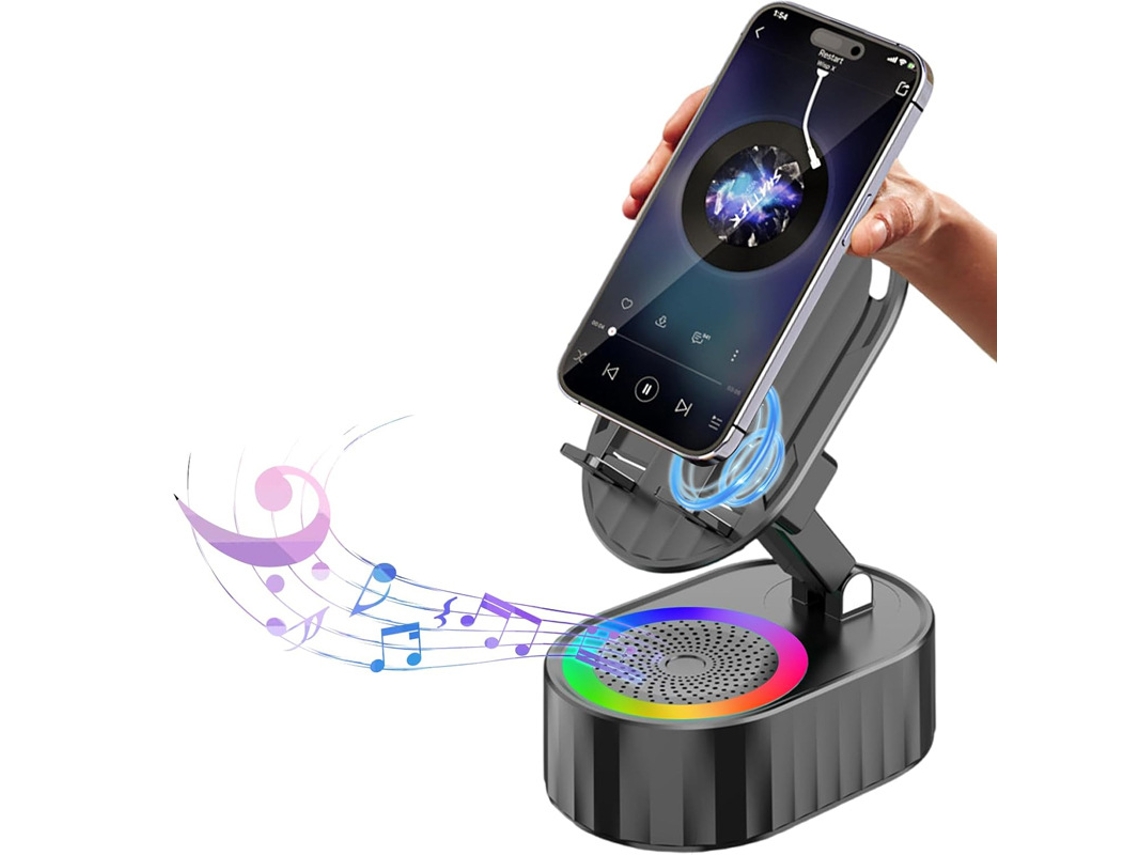 Suporte Inteligente Com Sensor, Alto-falante Bluetooth Sem Fio, Suporte Para Celular, Carregador, 5 Em 1