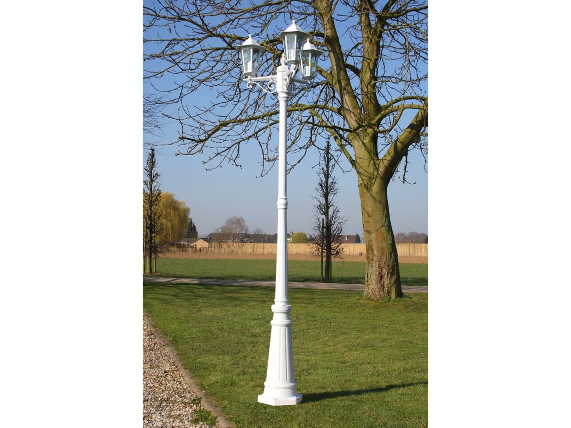 Kingston Candeeiro De Pé Para Jardim 3 Braços / 215 Cm Branco