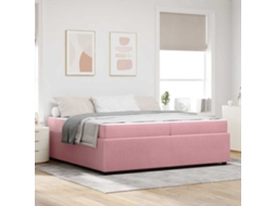 Vidaxl Estrutura Da Cama Rosa 200 X 200 Cm Tecido