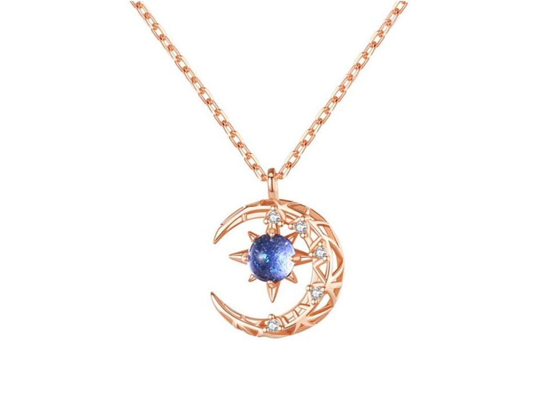 2026-collar Com Pingente De Lua Crescente, Estrela E Sol Nobre E Elegante De Alta Qualidade Para Moda