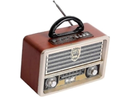 Rádio Retrô de Madeira, Fm, Leitor de Cd, com Estilo Clássico, Graves Potentes AQUAFORGE