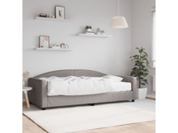 Vidaxl Sofá-cama Com Colchão 100x200 Cm Tecido Cinzento-acastanhado