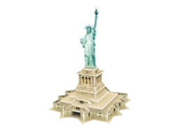 Este Quebra-cabeça 3d Da Estátua Da Liberdade É Composto Por 22 Peças De Papelão E Mede 18 X 17 X 21 Cm.
