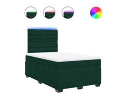 Cama Boxspring com Colchão Veludo Verde Escuro MAISON EXCLUSIVE (120x200 cm)
