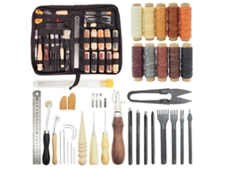 Kit de Ferramentas de Couro com 40 Peças, Kit de Artesanato em Couro, Ferramentas Manuais para Couro, Linha Encerada, Furador, Diy, Costura AQUAFORGE