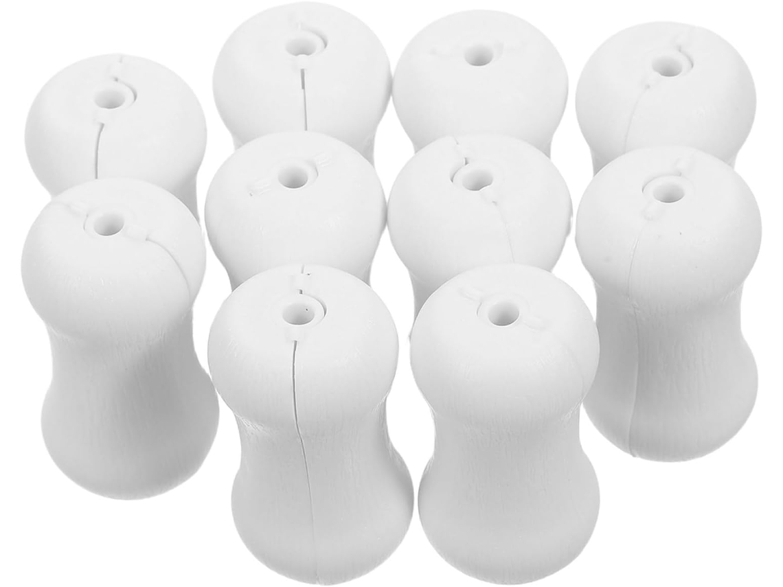 Ipetboom Conjunto De 10-presilhas Segurança Com Design Elegante E Operação Suave, Em Abs Branco, Para Cortinas, Corda