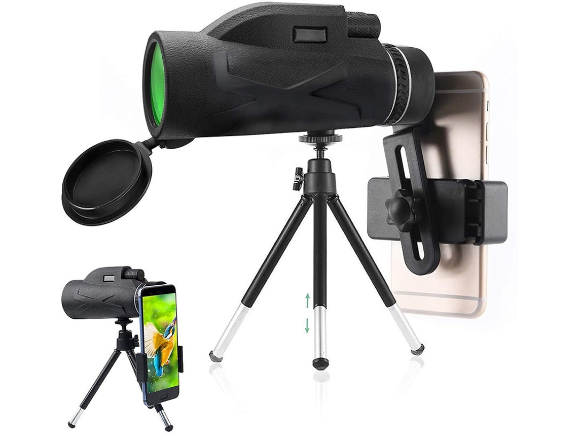 Telescópio Monocular 80x100 Bak4 Ip68 Anti Embaçante Dual Focus Adaptador Smartphone Tripé Preto Bestvite