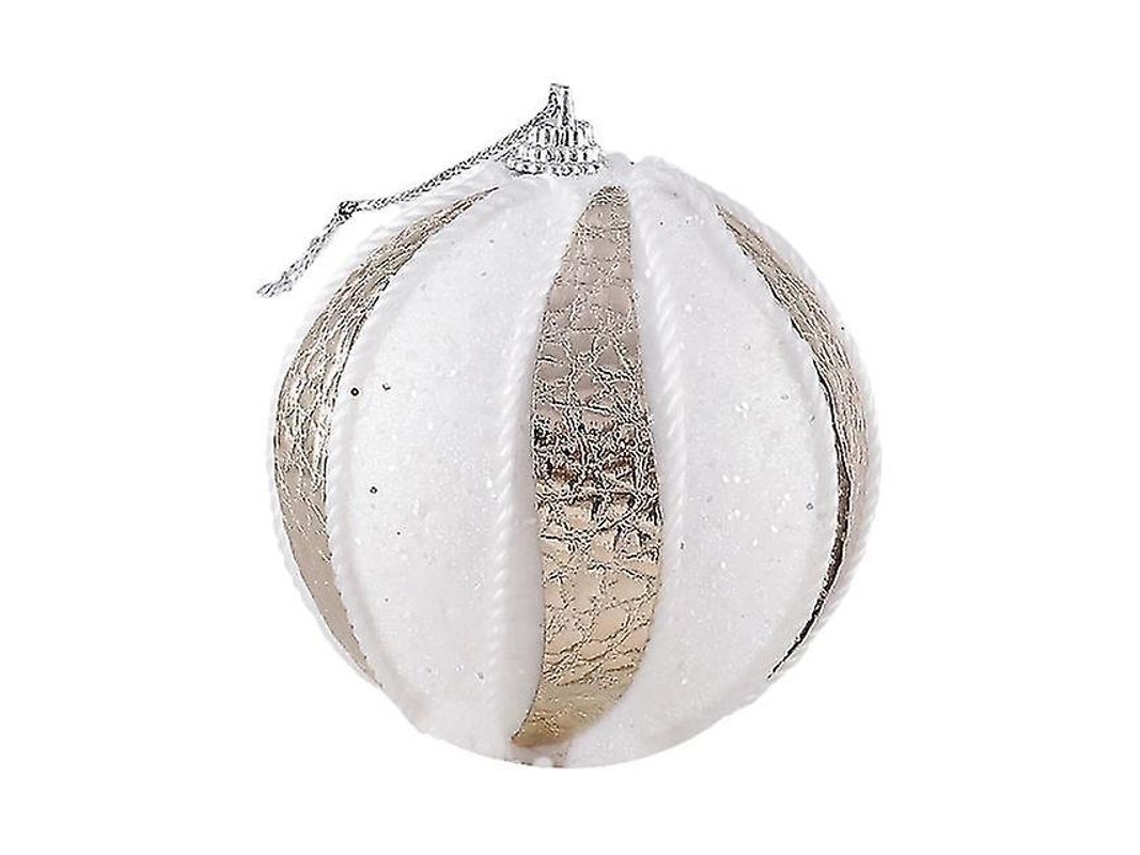 2/4pcs Bolas De Natal De 8cm Com Strass Para Decorar Árvore De Natal E Festas Ano Novo 2023 4 Peças Blanco 1