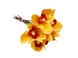 Decoração Orquídea Falsa 3d 6 Caule Amarelo
