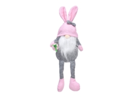 Muñeco Gnomo Conejo De Páscoa De Tela Suave Com Pernas Longas Ornamento Sem Rosto Para Decoração De Casa Chapéu Rosa