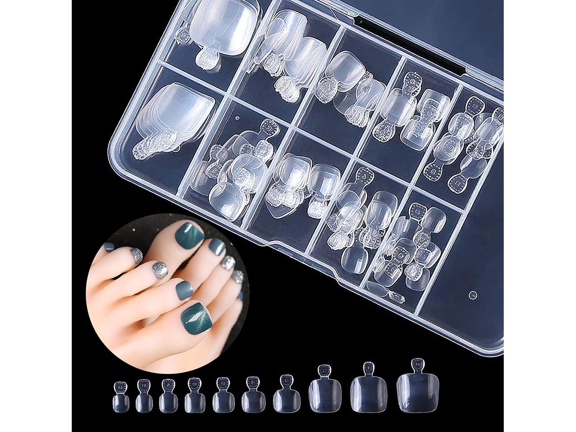 Caixa de Tips para Unhas dos Pés Modelo J3 em Rosa com Brilho de Pérola AURUM