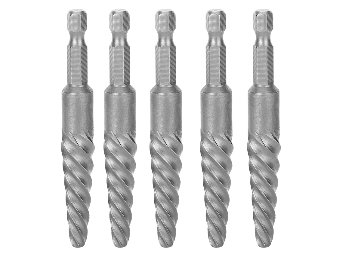 5pcs Extractores De Parafusos Quebrados Com Roscas Grossas E Cabo Hexagonal Ferramenta Elétrica 83mm