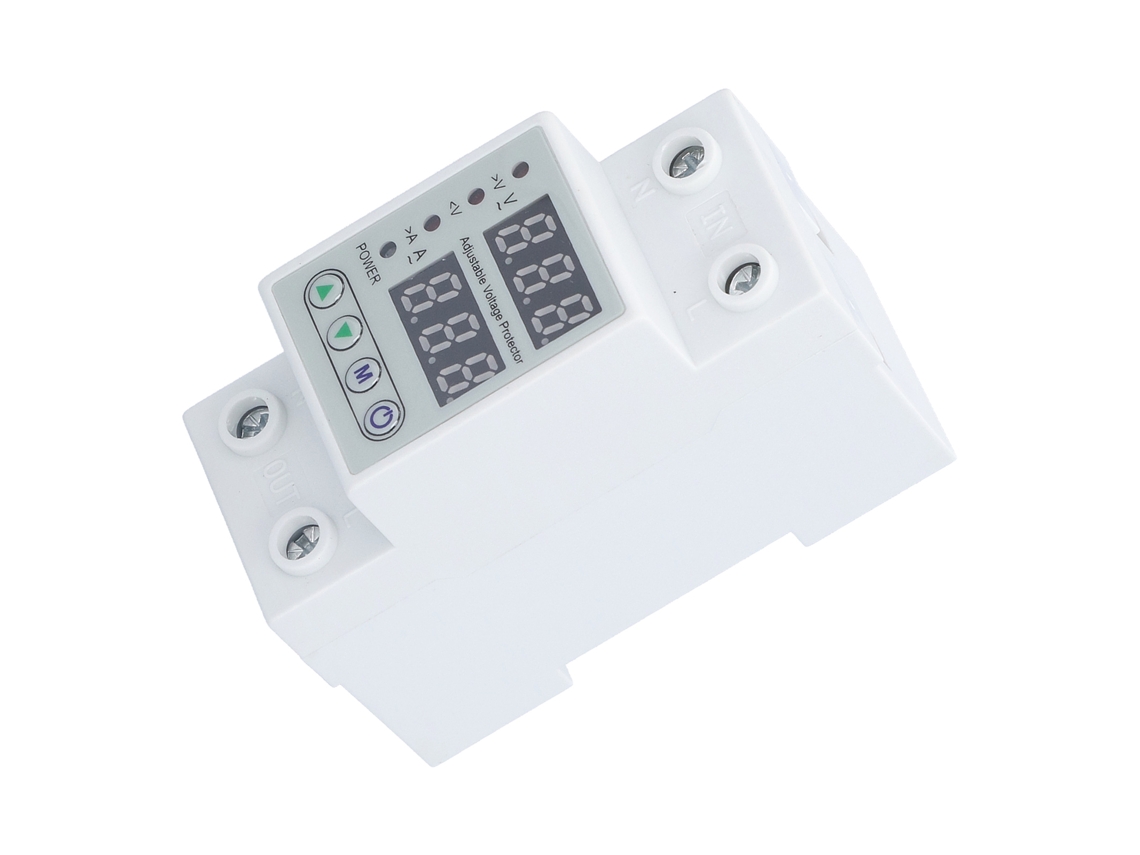 Protector de Tensão Inteligente AC220V com Tela LED para Sobrecarga e Baixa Tensão Residencial 40A S/MARCA