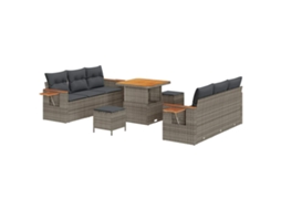Maison Exclusive - Conjunto De Sofá De Jardim Com Almofada 11 Pcs Cinzeto Vime Pe