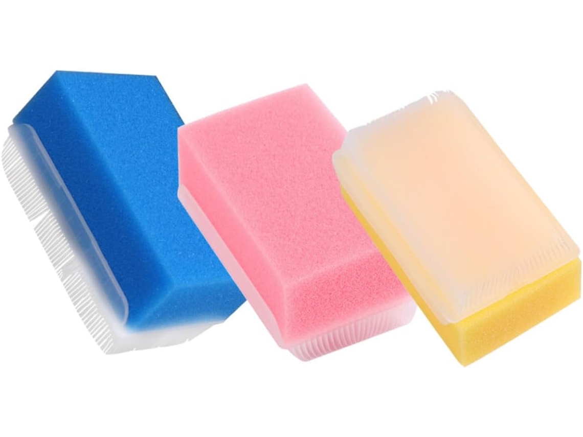 Conjunto De 3 Escovas Banho Ultramacias, Esponja Sensorial Para Massagem E Treinamento Tátil, Fácil De Segurar, Rosa
