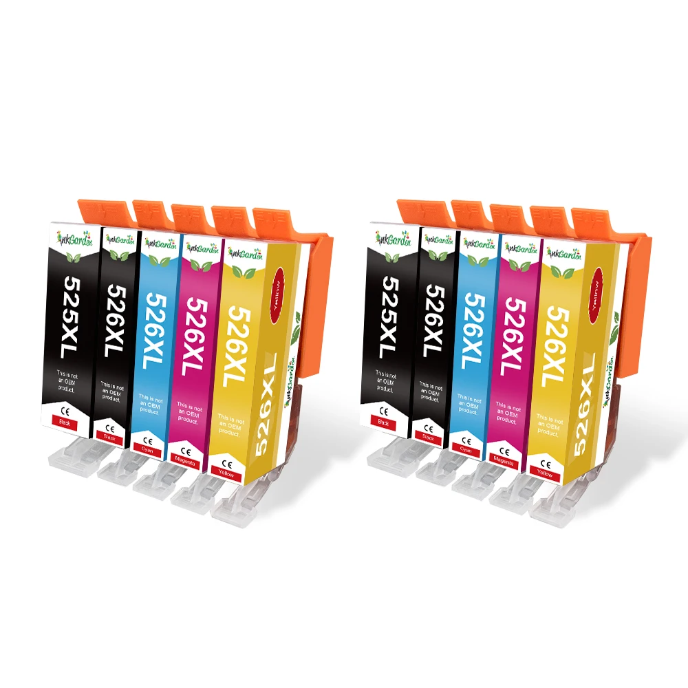 10 Tinteiros Nº 525 526 XL para Canon Pgi 525xl Cli 526xl para Pixma Ip4850 Ip4950 Ix6550 Mg5150 Mg5250 Mg5350 Prn MDUG