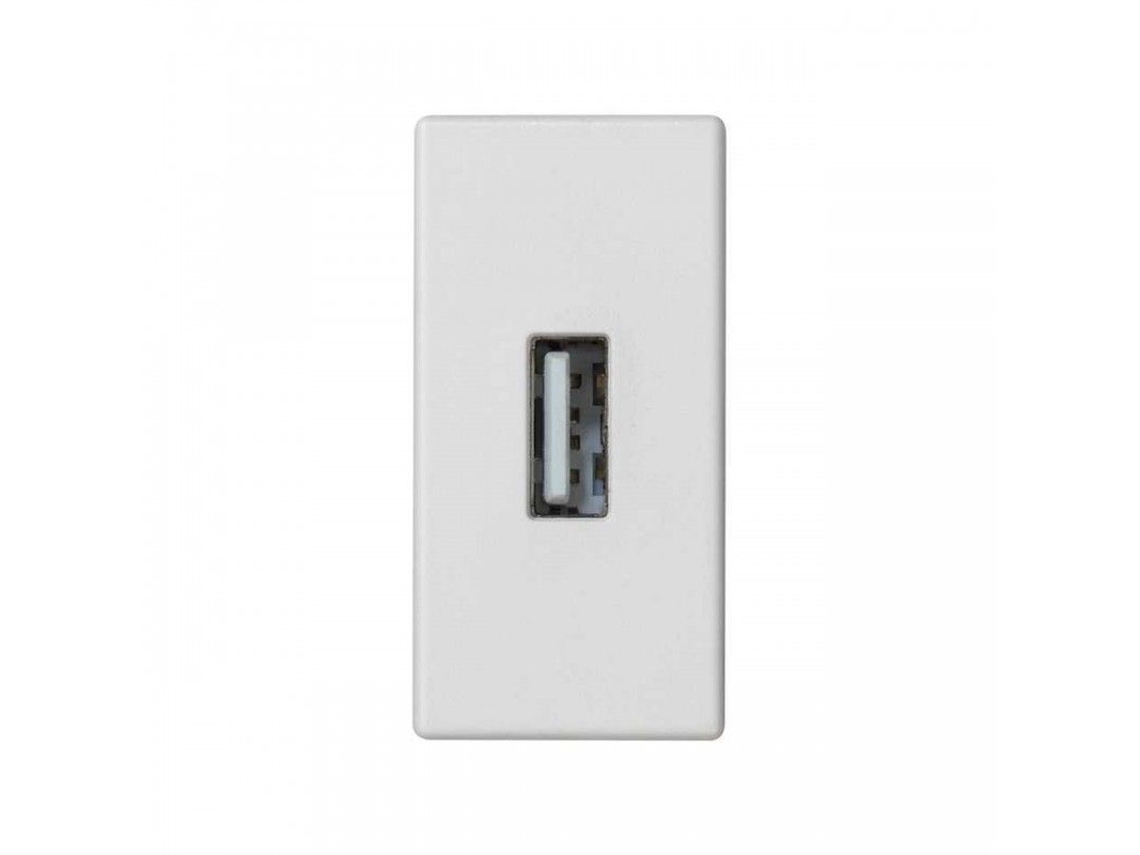 Placa De Meio Mecanismo K45 Com 1 Conector Usb Tipo A Branco Neve Simon K128b/9