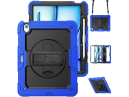 Capa Para Ipad Air 13 2026/2025/2024 13 Polegadas À Prova De Choque,com Suporte E Alça De Ombropreto + Azul Escuro