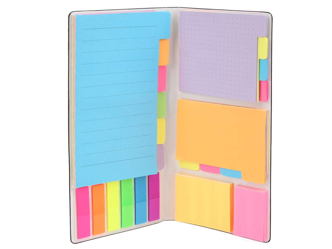 Set De Notas Adhesivas Reposicionáveis Com Textura Clara E Cores Vivas Para Registro De Trabalho E Presentes Empresariais
