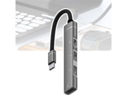 Extensor Usb-c Para Usb, Hub Em Liga De Alumínio, 1 4 Portas,