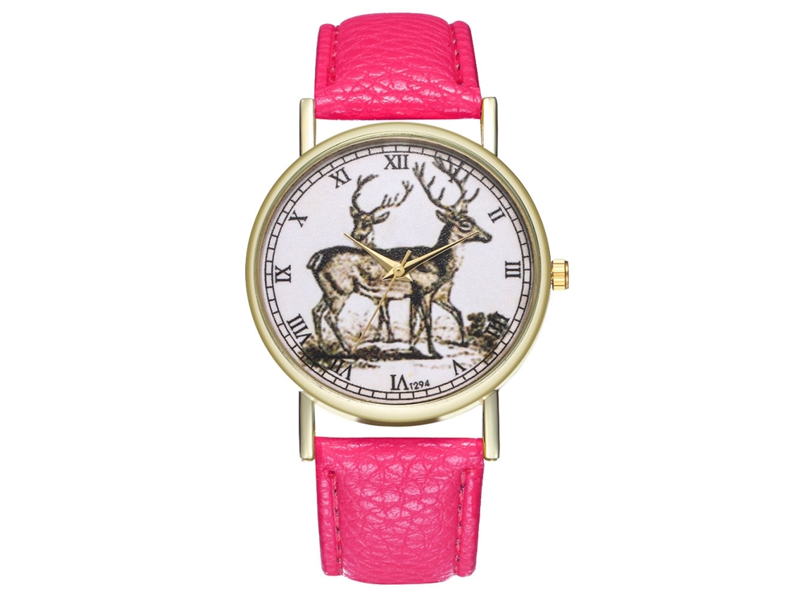 Reloj De Pulsera Elegante De Moda Con Movimiento De Cuarzo Para Mujer Y Hombre Rojo Rosa