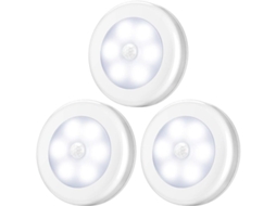 Luz com sensor de movimento Nova Line, 3 peças, para armários, bateria, branca