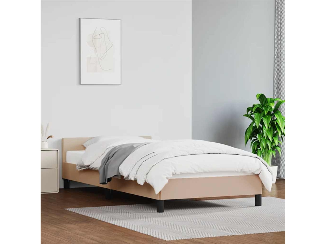 Estrutura Cama C/ Cabeceira Sem Colchão 100x200 Cm Cappuccino